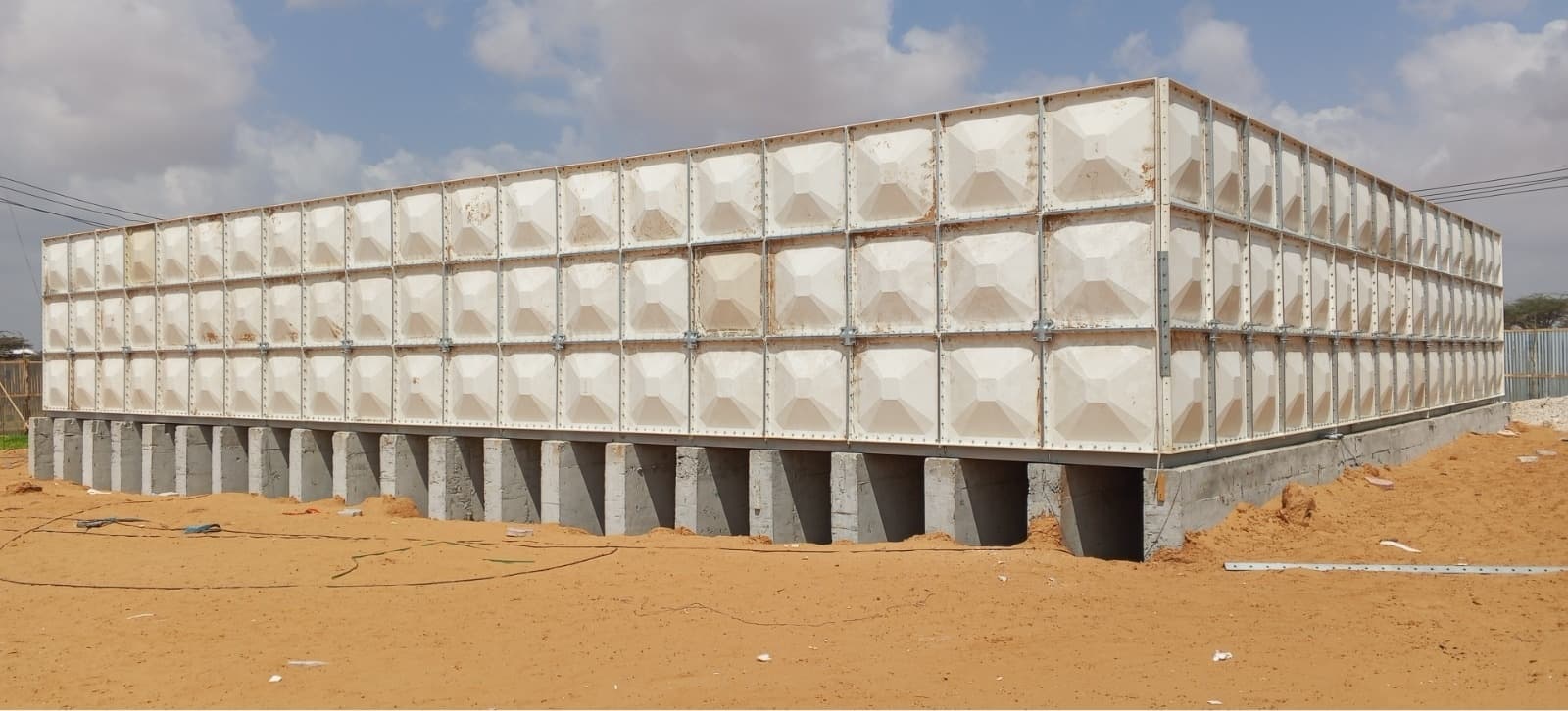 TankSmith FRP tank installation — construction site