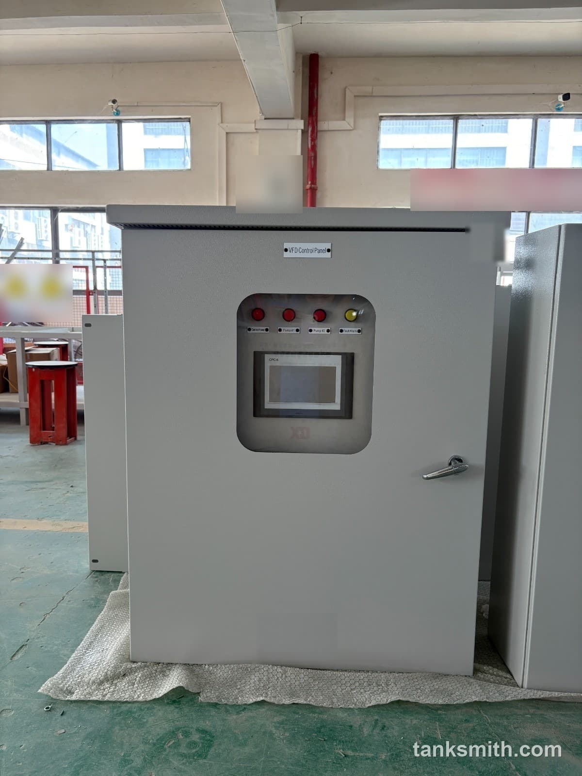 Pressure booster pump system paired with FRP panel tank: Philippines